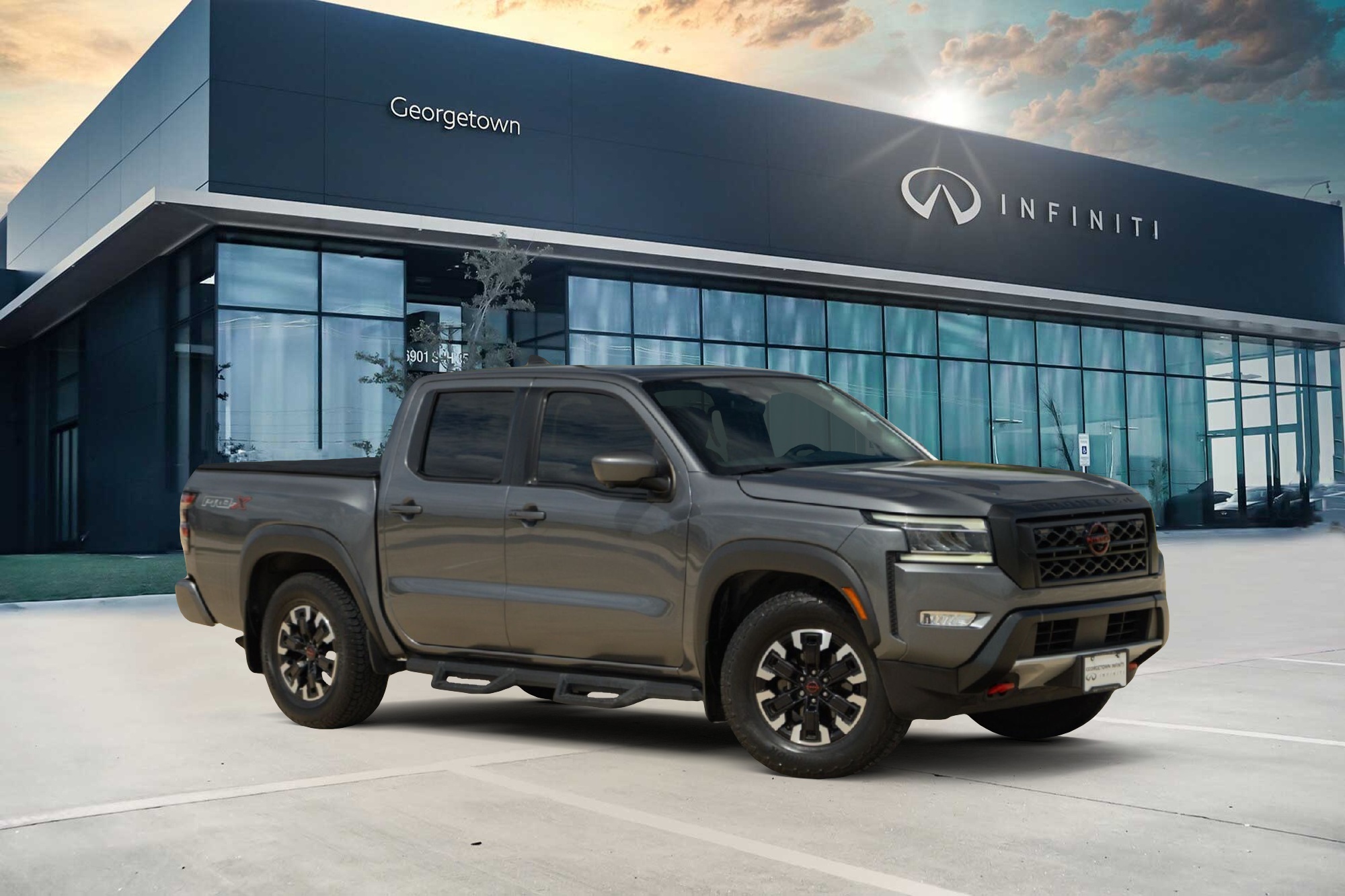 Gray (Gun Metallic) 2024 Nissan Frontier PRO-X Crew Cab RWD Pickup Truck 4X2 9-Speed Automatic Overdrive