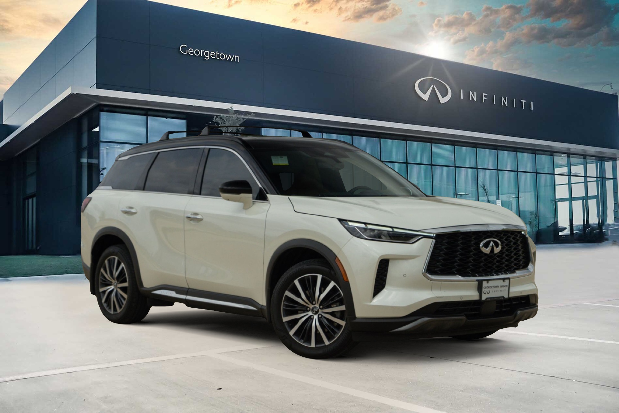 Majestic White/Black Obsidian 2025 INFINITI QX60 Autograph AWD SUV / Crossover All-Wheel Drive 9-Speed Automatic