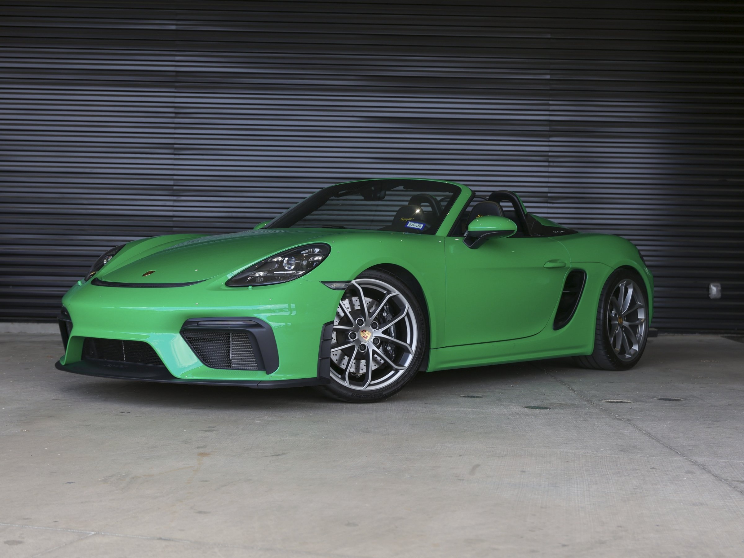 Green 2023 Porsche 718 Boxster Spyder RWD Convertible Rear-Wheel Drive 6-Speed Manual